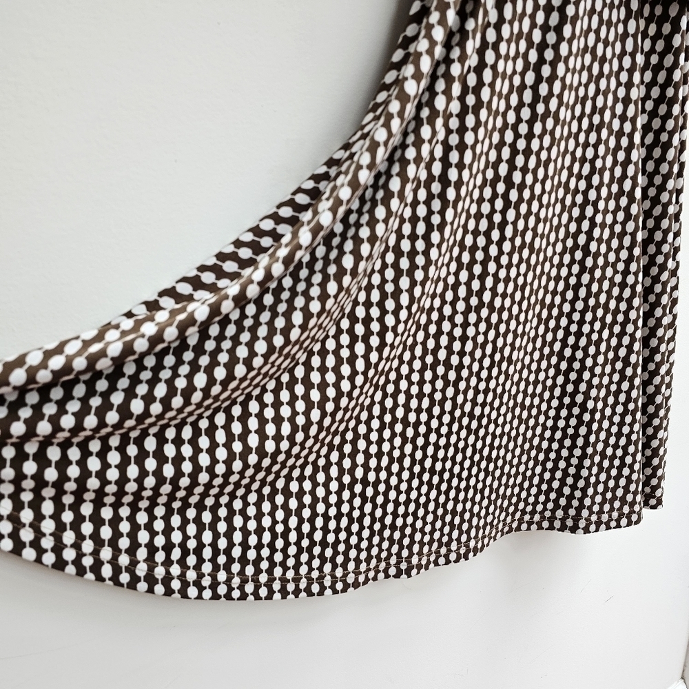 Cartise Dress Fit and Flare Fitted Brown and White Polkadot Dress, Size Medium - Picture 7 of 11
